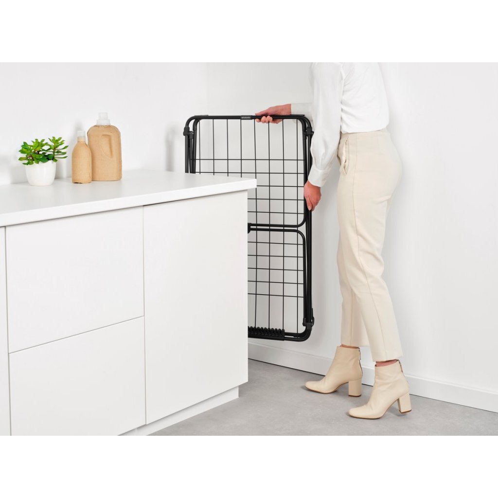 Brabantia HangOn Too Drying Rack 18 m Matte Black - Compact Laundry Solution