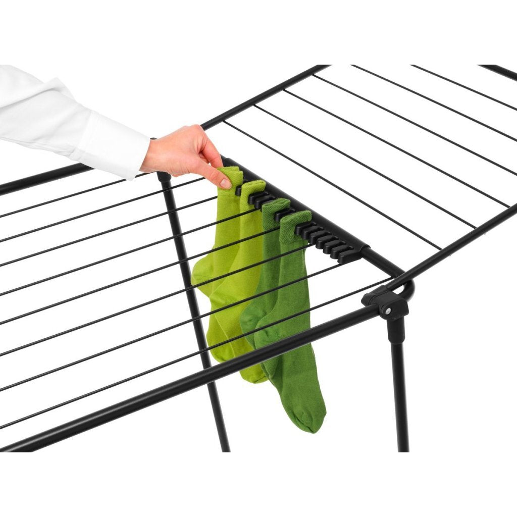 Brabantia HangOn Too Drying Rack 22 m Matte Black - Ideal for Large Loads