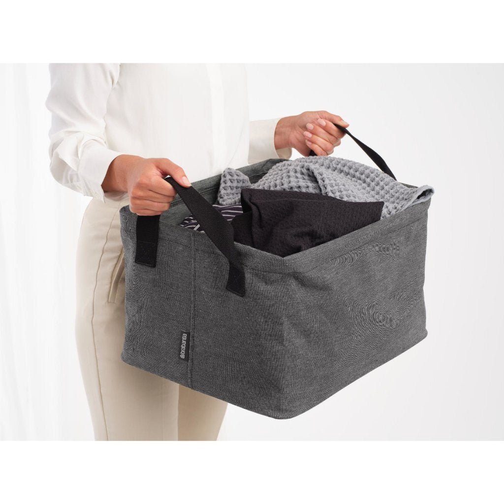 Brabantia Foldable Laundry Basket 35 L Pepper Black - Space-Saving Storage