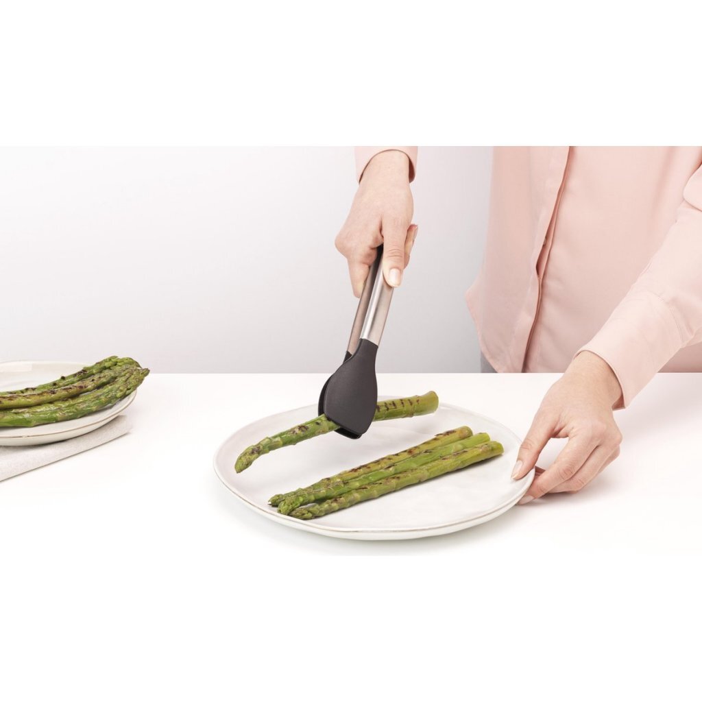 Brabantia Profile Kitchen Tongs Stainless Steel/Black - Dishwasher Safe