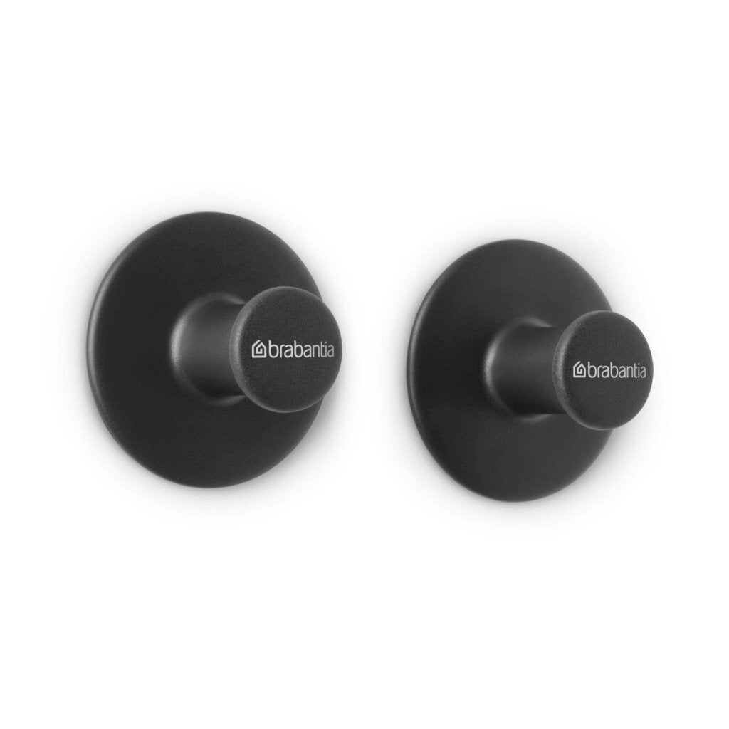 Brabantia ReNew Towel Hooks 2 Pieces Dark Grey - Easy to Install