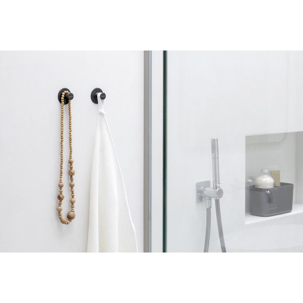 Brabantia ReNew Towel Hooks 2 Pieces Dark Grey - Easy to Install
