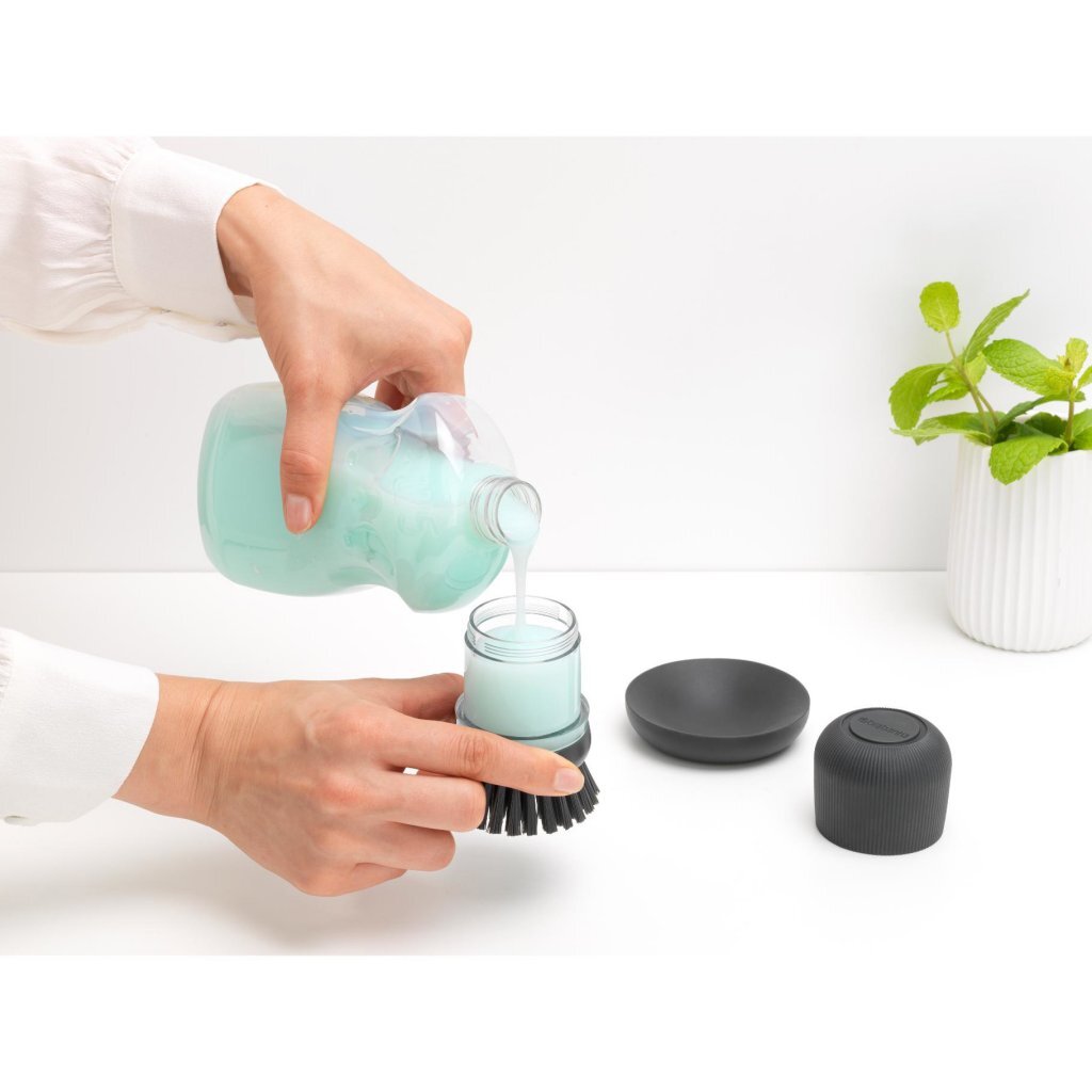 Brabantia SinkSide Dish Brush with Soap Reservoir Black