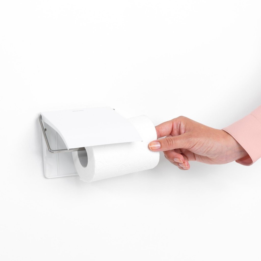 Brabantia ReNew Toilet Roll Holder with Lid White
