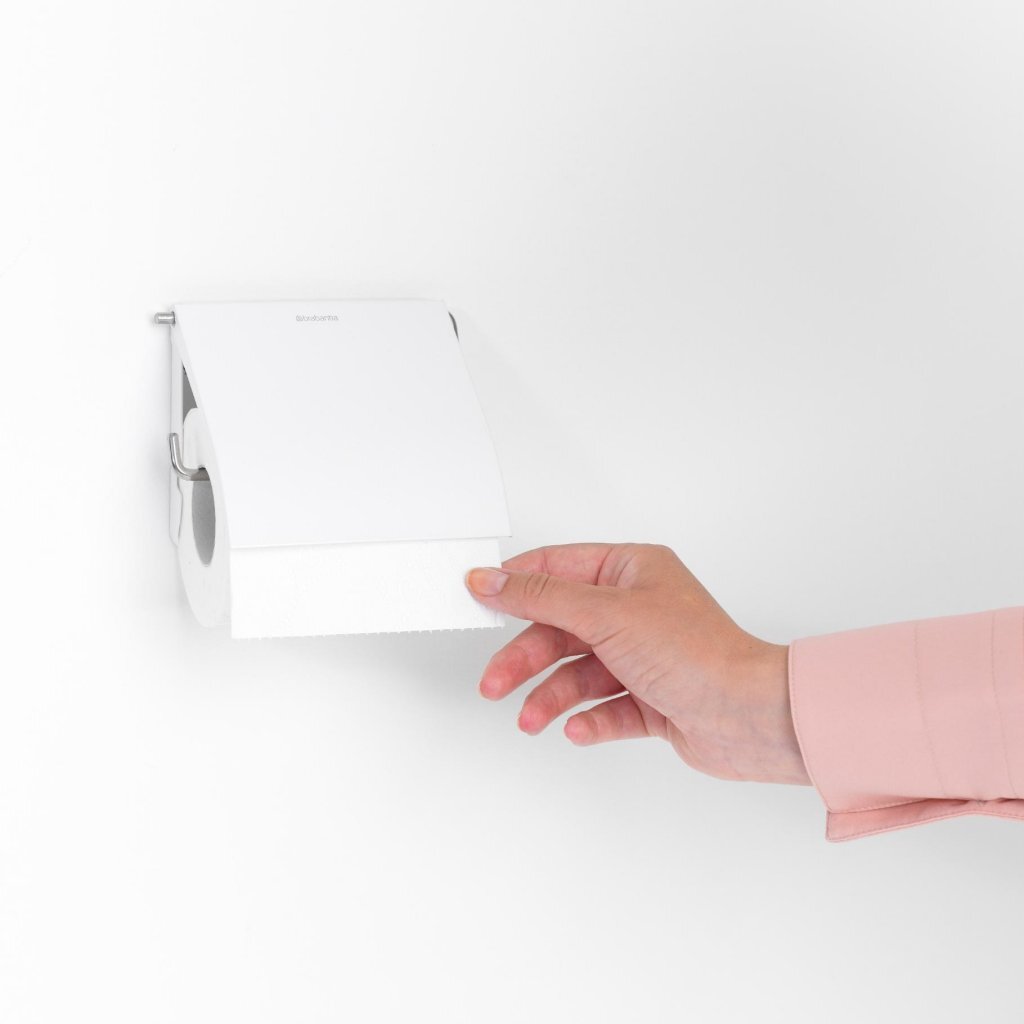 Brabantia ReNew Toilet Roll Holder with Lid White