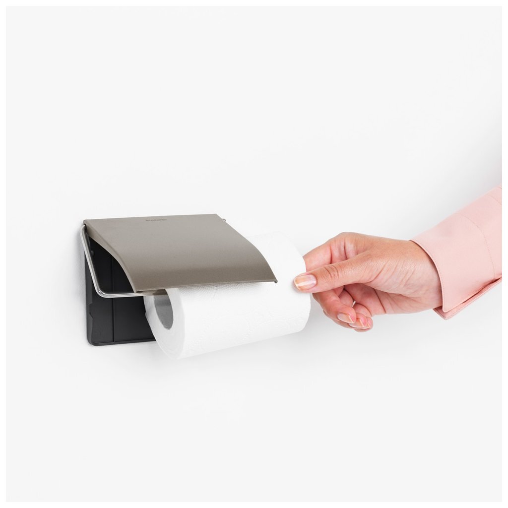 Brabantia ReNew Toilet Roll Holder with Lid Platinum