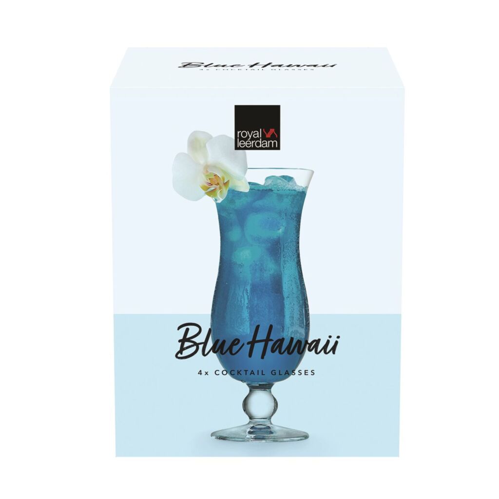 Royal Leerdam Blue Hawaii Glass Set 4
