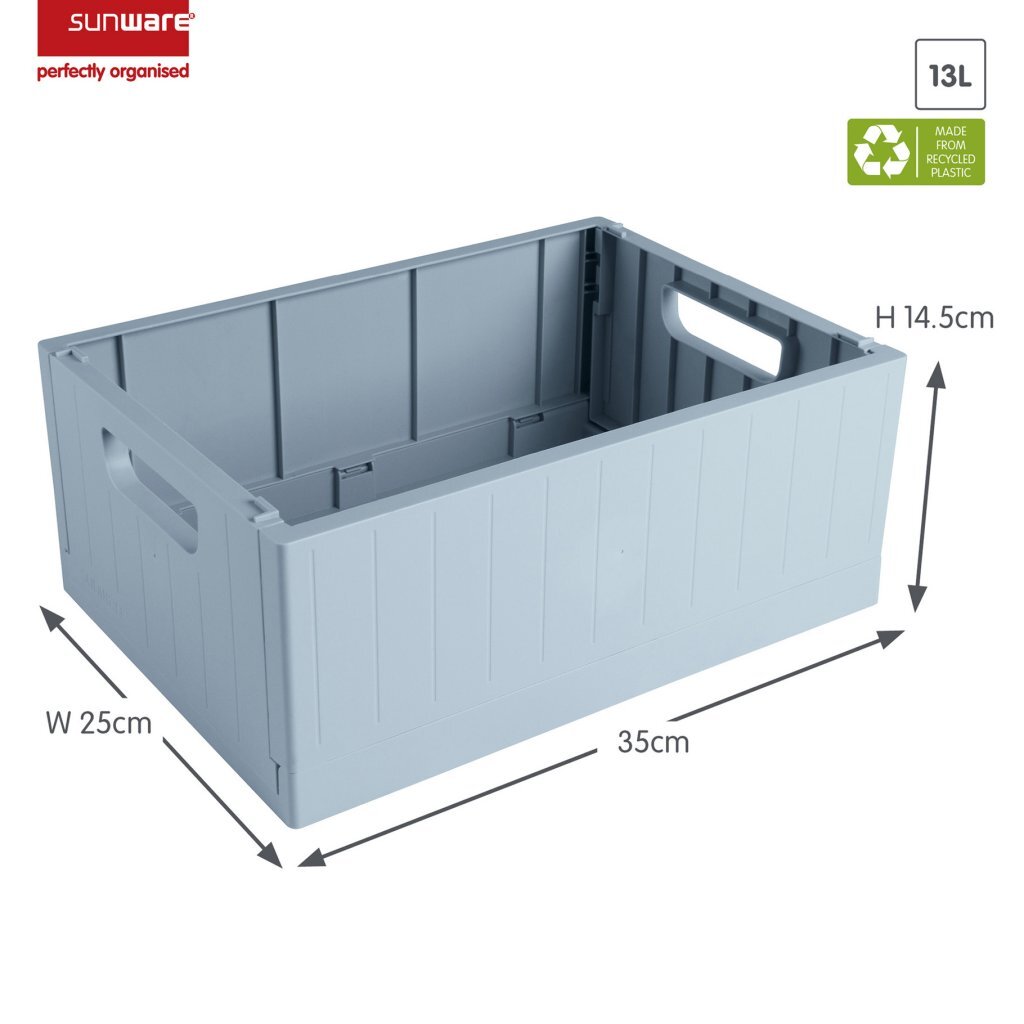 Sunware Sigma Home Folding Crate 13 L Light Blue 35x25x14.5 cm