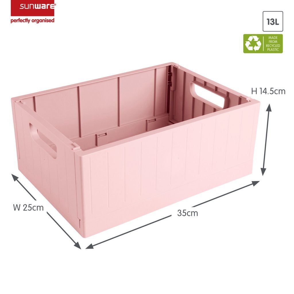 Sunware Sigma Home Folding Crate 13 L Pink 35x25x14.5 cm