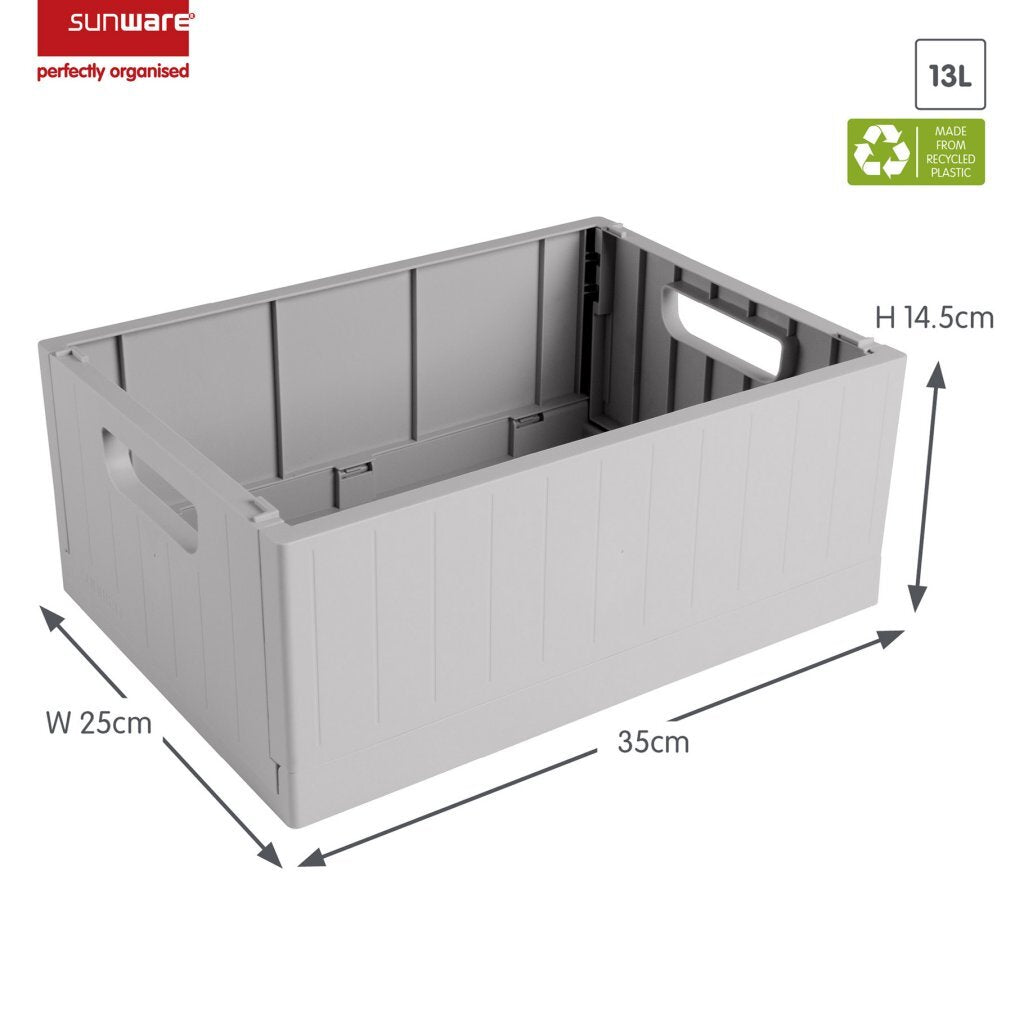 Sunware Sigma Home Folding Crate 13 L Grey 35x25x14.5 cm