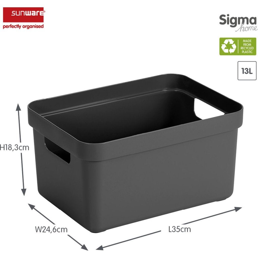 Sunware Sigma Home Storage Box 13 L 35x24.6x18.3 cm Anthracite