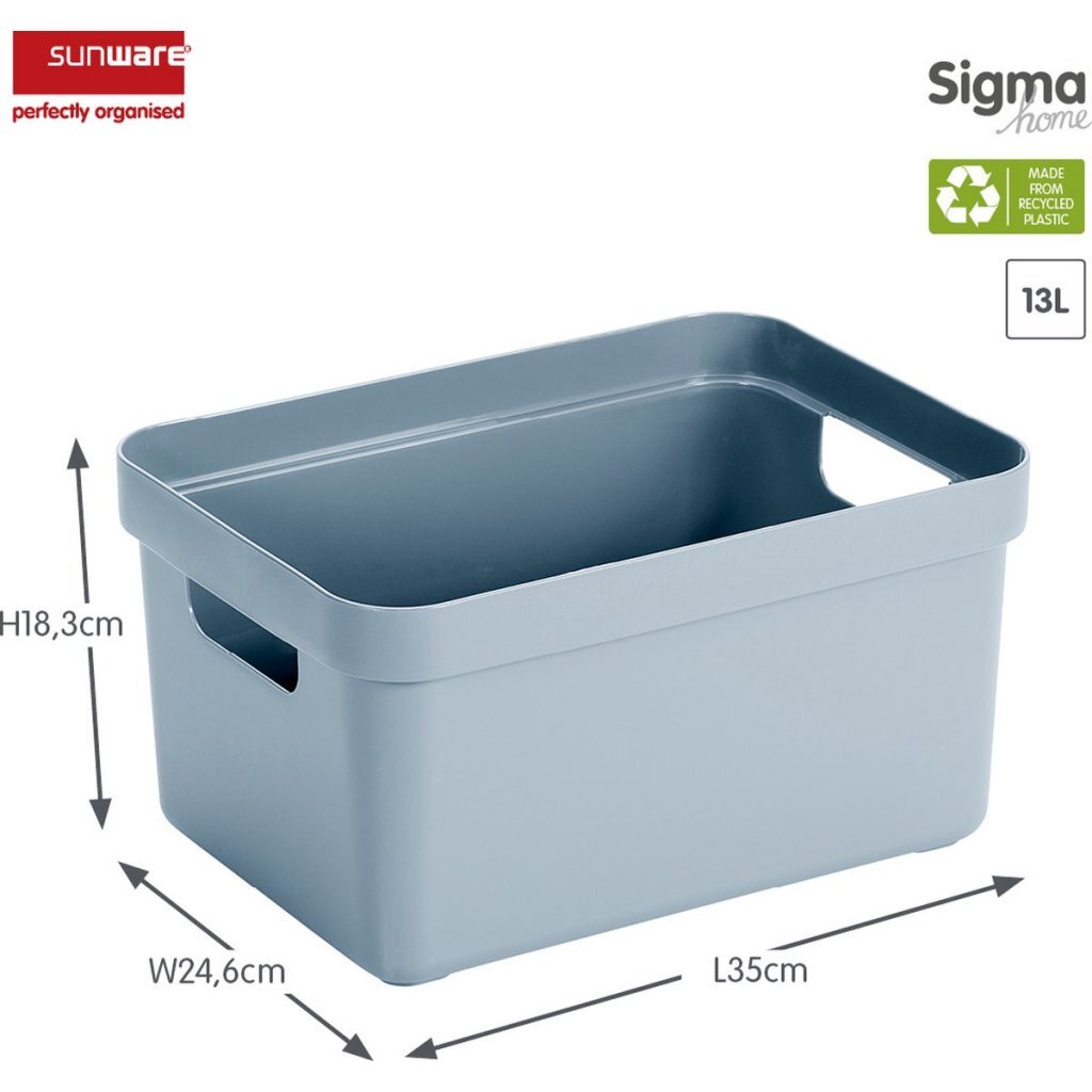 Sunware Sigma Home Storage Box 13 L 35x24.6x18.3 cm Light Blue
