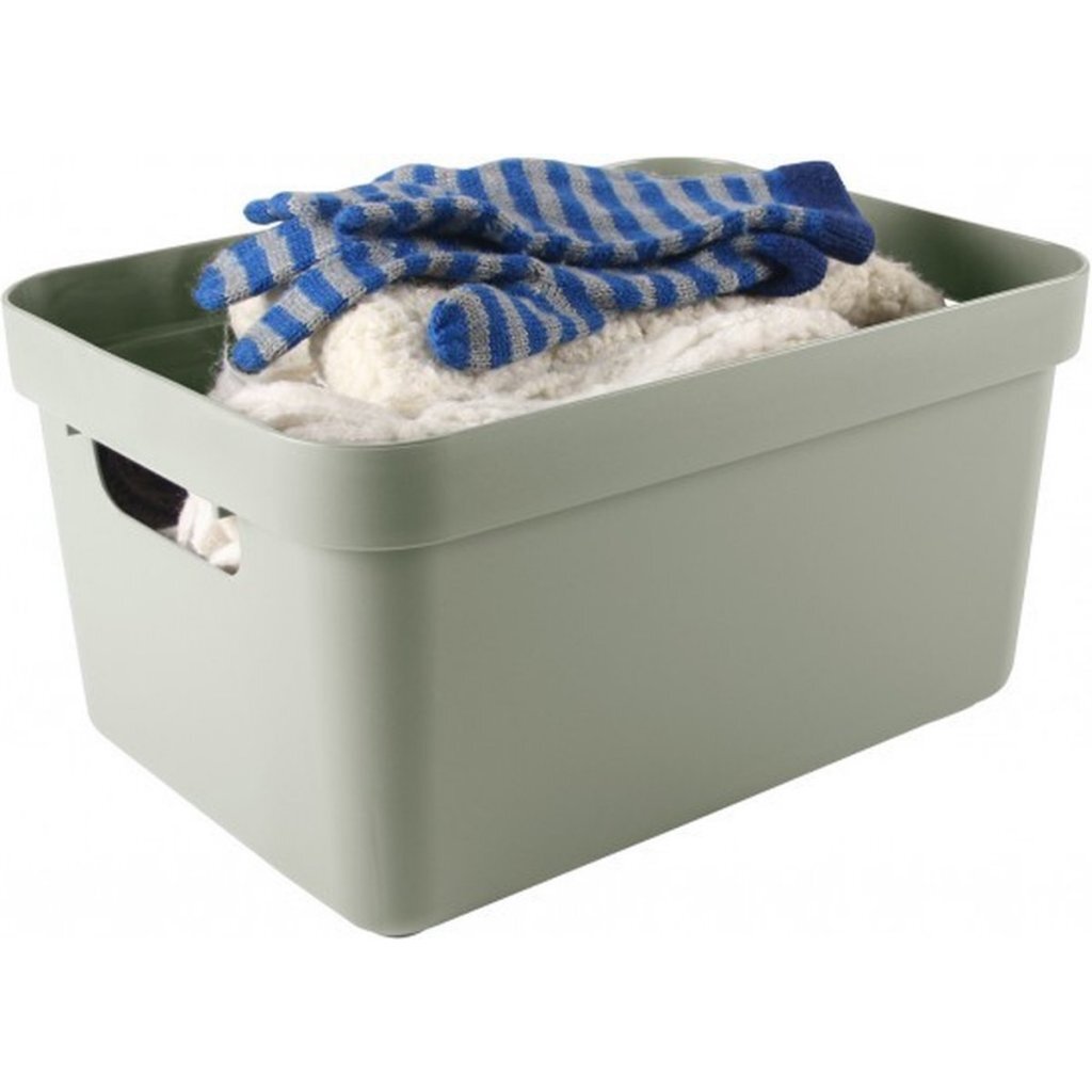 Sunware Sigma Home Storage Box 13 L 35x24.6x18.3 cm Sage Green 35x2.6x1.3