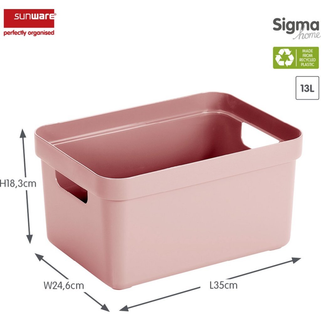 Sunware Sigma Home Storage Box 13 L 35x24.6x18.3 cm Pink