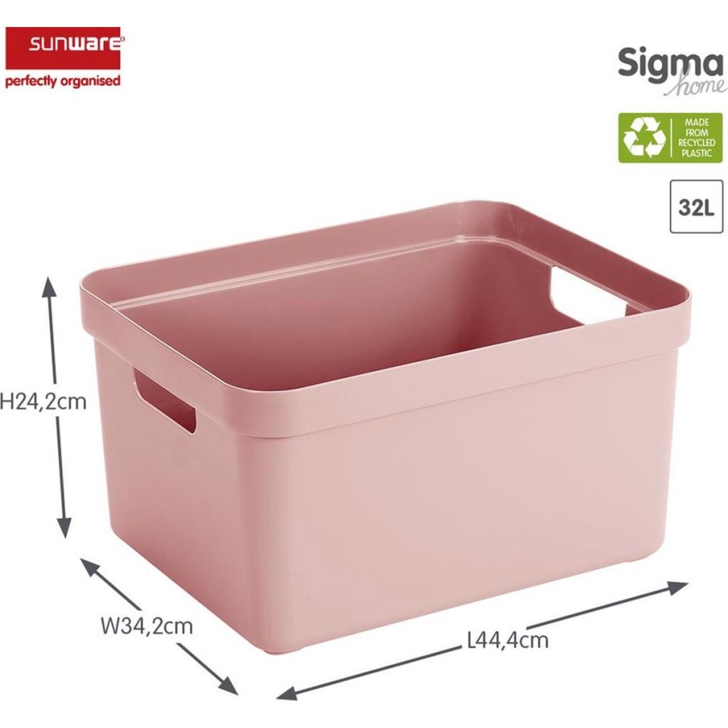Sunware Sigma Home Storage Box 32 L Pink 44.4x34.2x24.2 cm