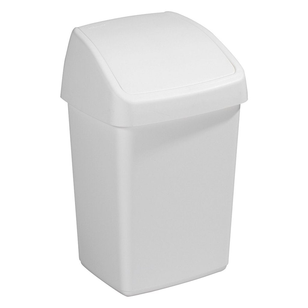 Sunware Delta Waste Bin with Swing Lid 10 L White
