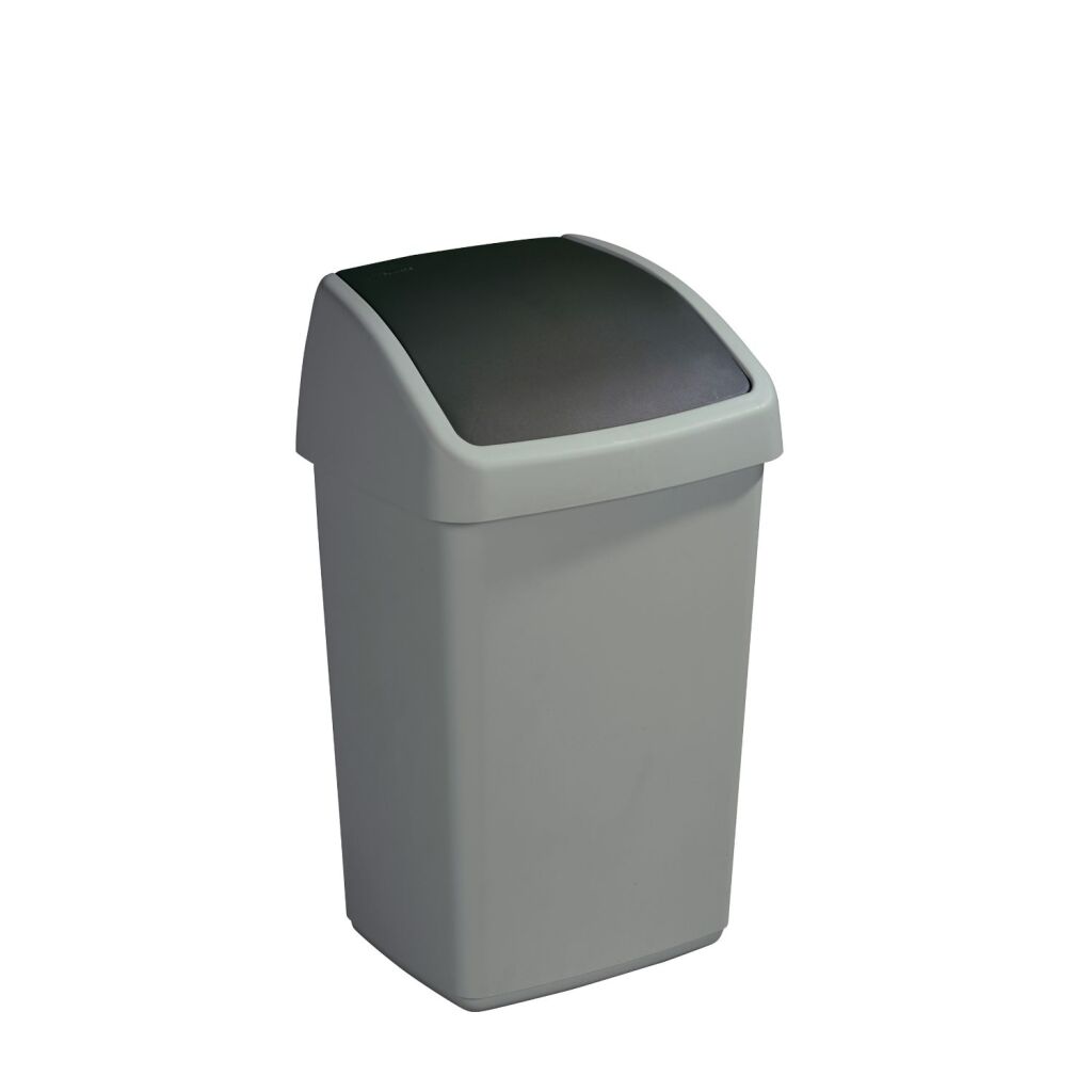 Sunware Delta Waste Bin 25 L - Grey with Swing Lid