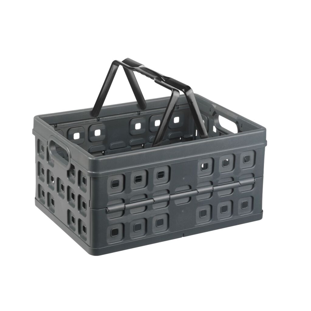 Sunware Square Folding Crate with Handle Anthracite 32 L 49x36x24.5 cm