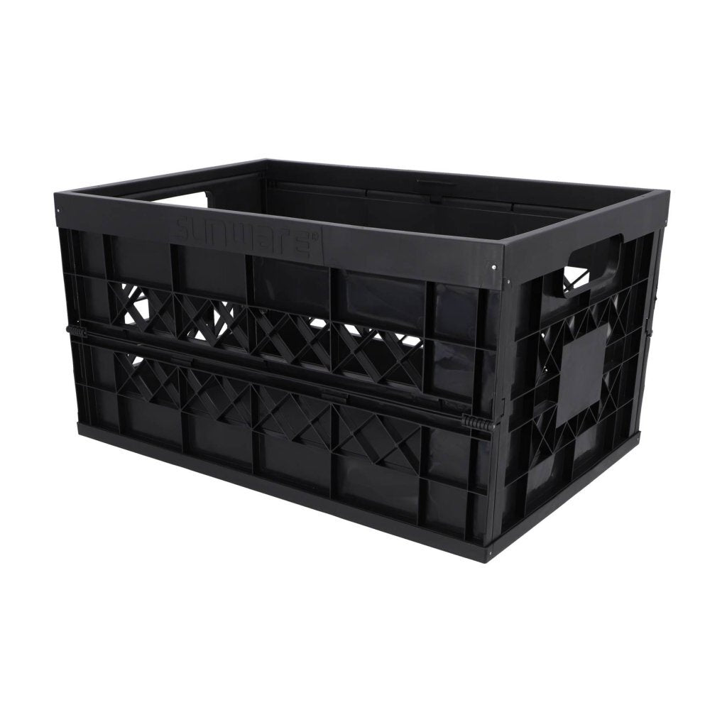 Sunware Heavy Duty Folding Crate 45 L Black
