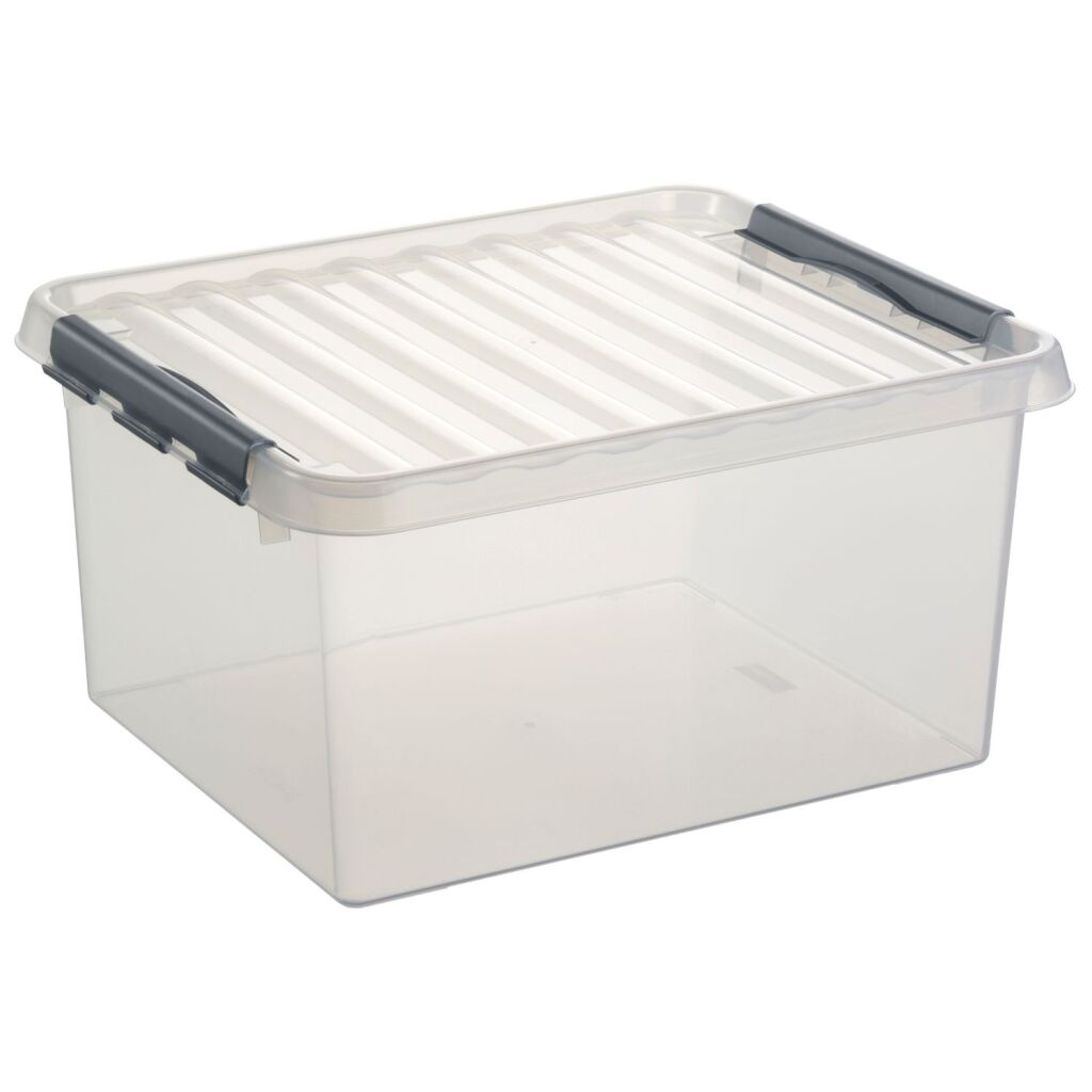 Sunware Q-Line Storage Box 36 L Transparent/Grey with Lid