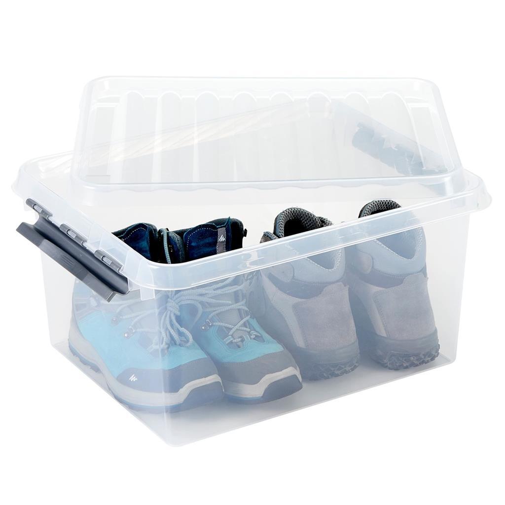 Sunware Q-Line Storage Box 36 L Transparent/Grey with Lid