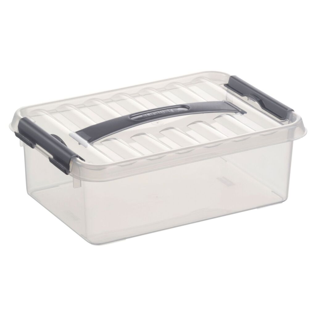 Sunware Q-Line Storage Box 4 L Transparent/Grey - Practical Organizer