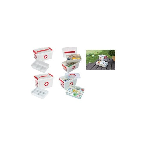 helit Aufbewahrungsbox "the q-line" - Erste Hilfe, 6 Liter Maße: (B)300 x (T)200 x (H)145 mm, aus weißem Kunststoff, - 1 Stück (H6164705) - 8711112792197 - image 1