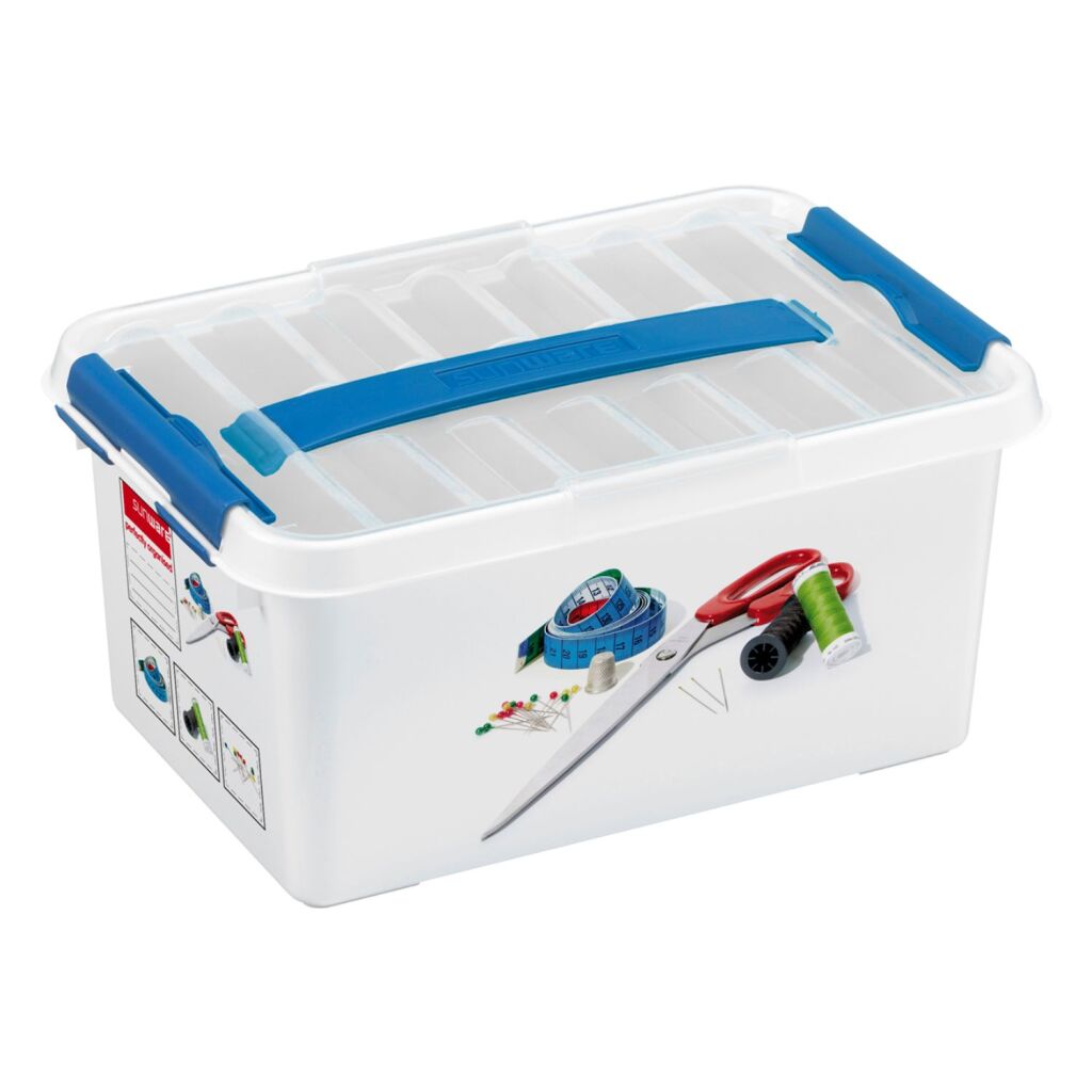 Sunware Q-Line Sewing Box 6 L 30x20x14 cm White/Blue