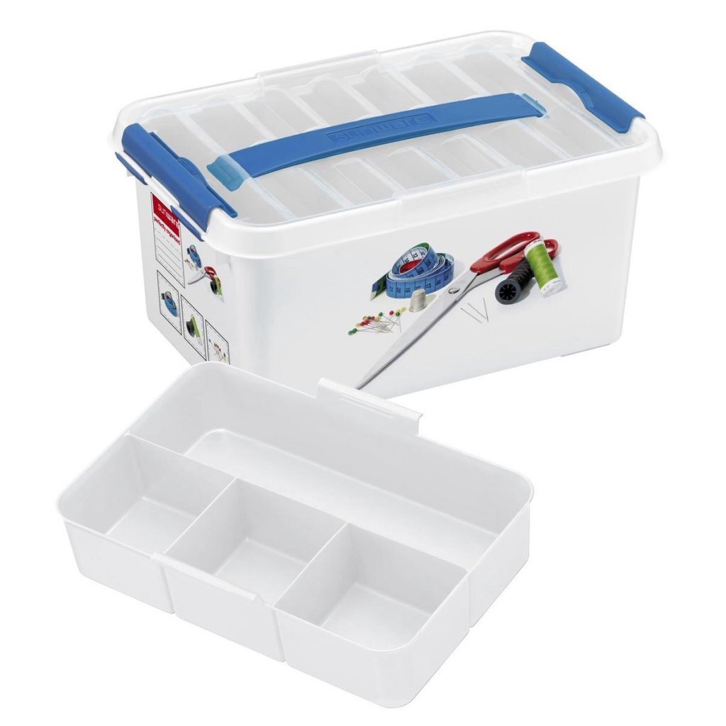 Sunware Q-Line Sewing Box 6 L 30x20x14 cm White/Blue