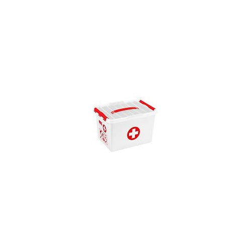 helit Aufbewahrungsbox "the q-line" - Erste Hilfe, 22 Liter Maße: (B)400 x (T)300 x (H)260 mm, aus weißem Kunststoff, - 1 Stück (H6164805) afbeelding 2
