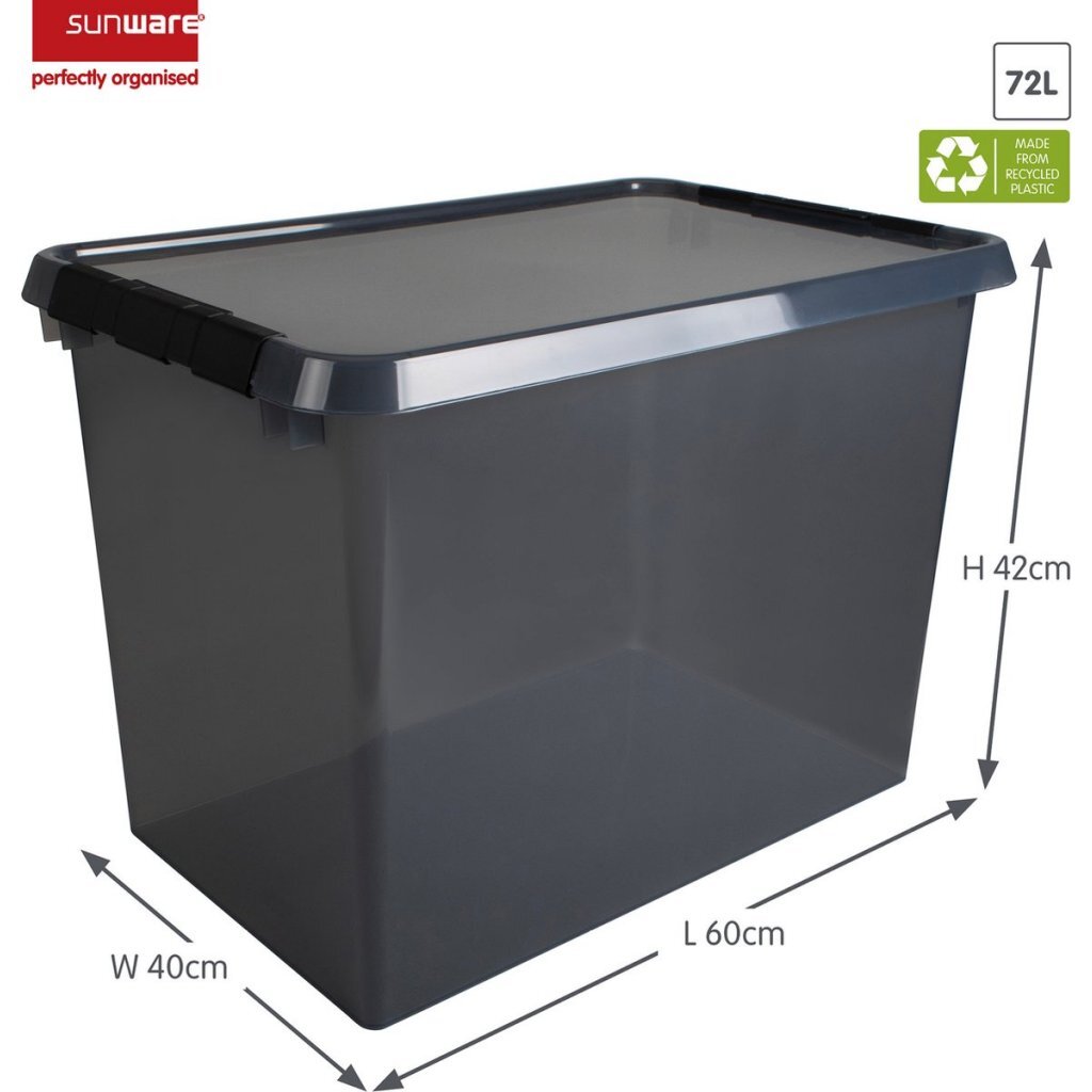 Sunware Comfort Line Storage Box 72 L 60x40x42 cm Transparent/Anthracite