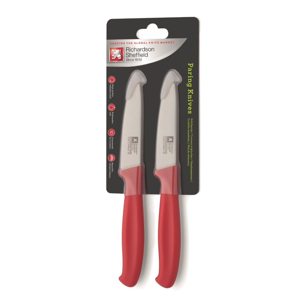Richardson Sheffield Peeling Knife Set 2 Pieces - Stainless Steel - Red 2-piece