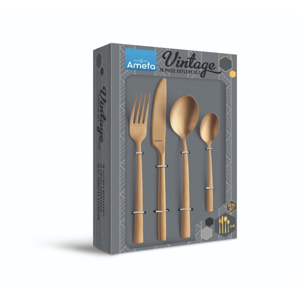 Amefa Vintage Cutlery Set 16-piece Gold