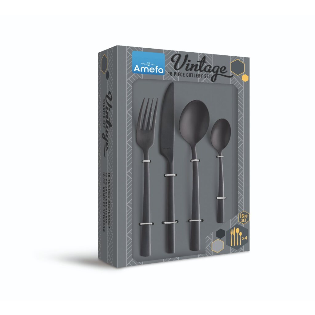 Amefa Vintage Cutlery Set 16-piece - Black