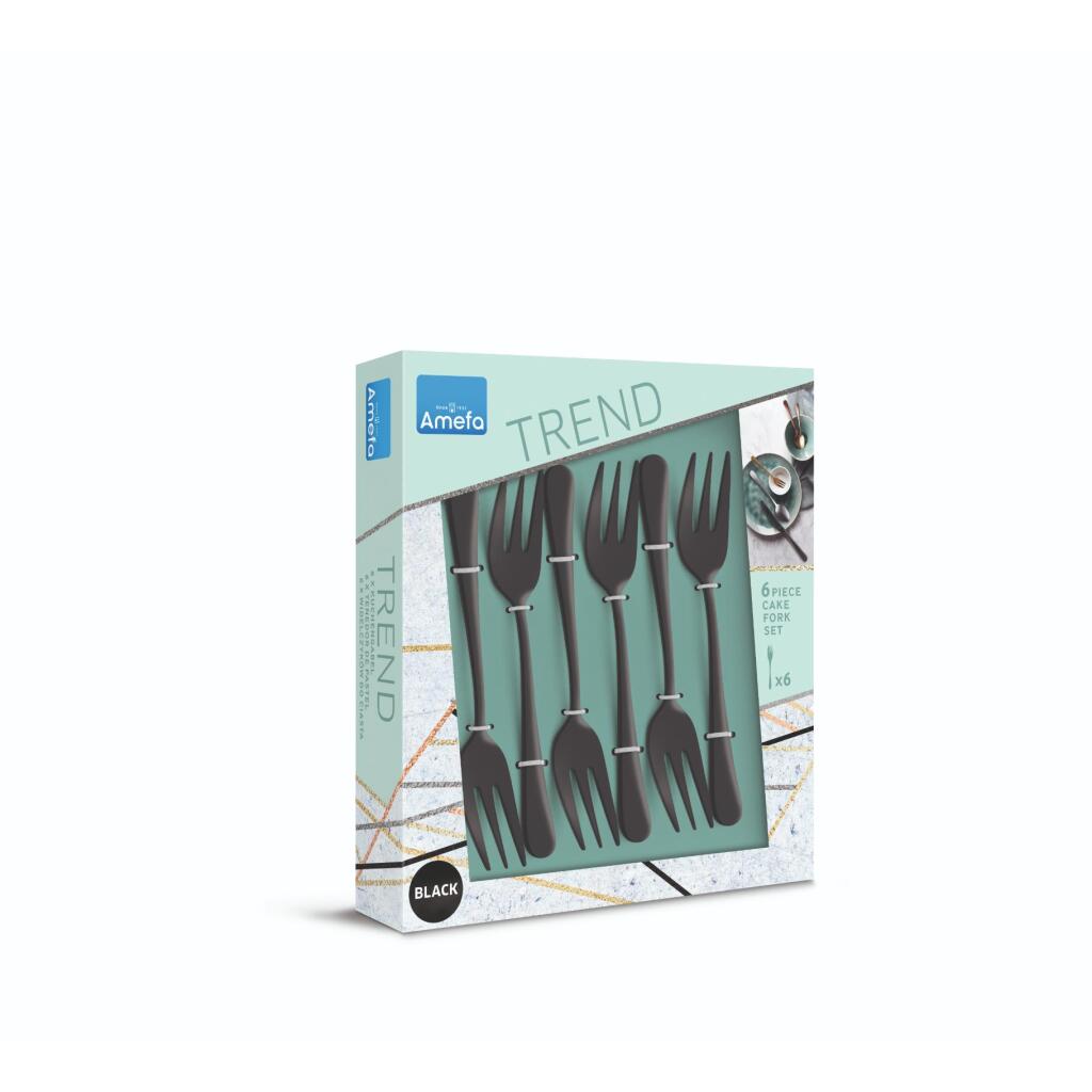 Amefa Trend Pastry Forks 6 Pieces Black