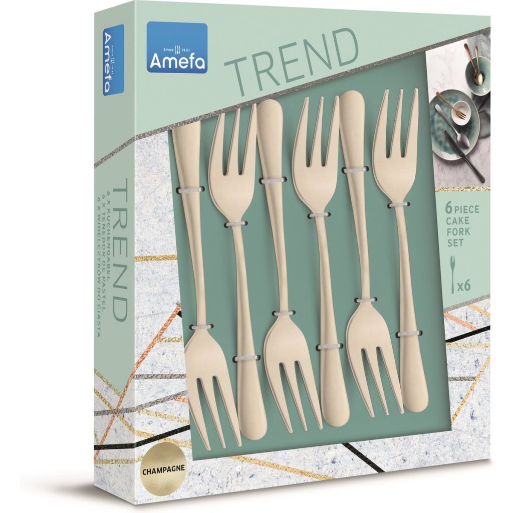 Amefa Austin Pastry Forks 6 Pieces Champagne