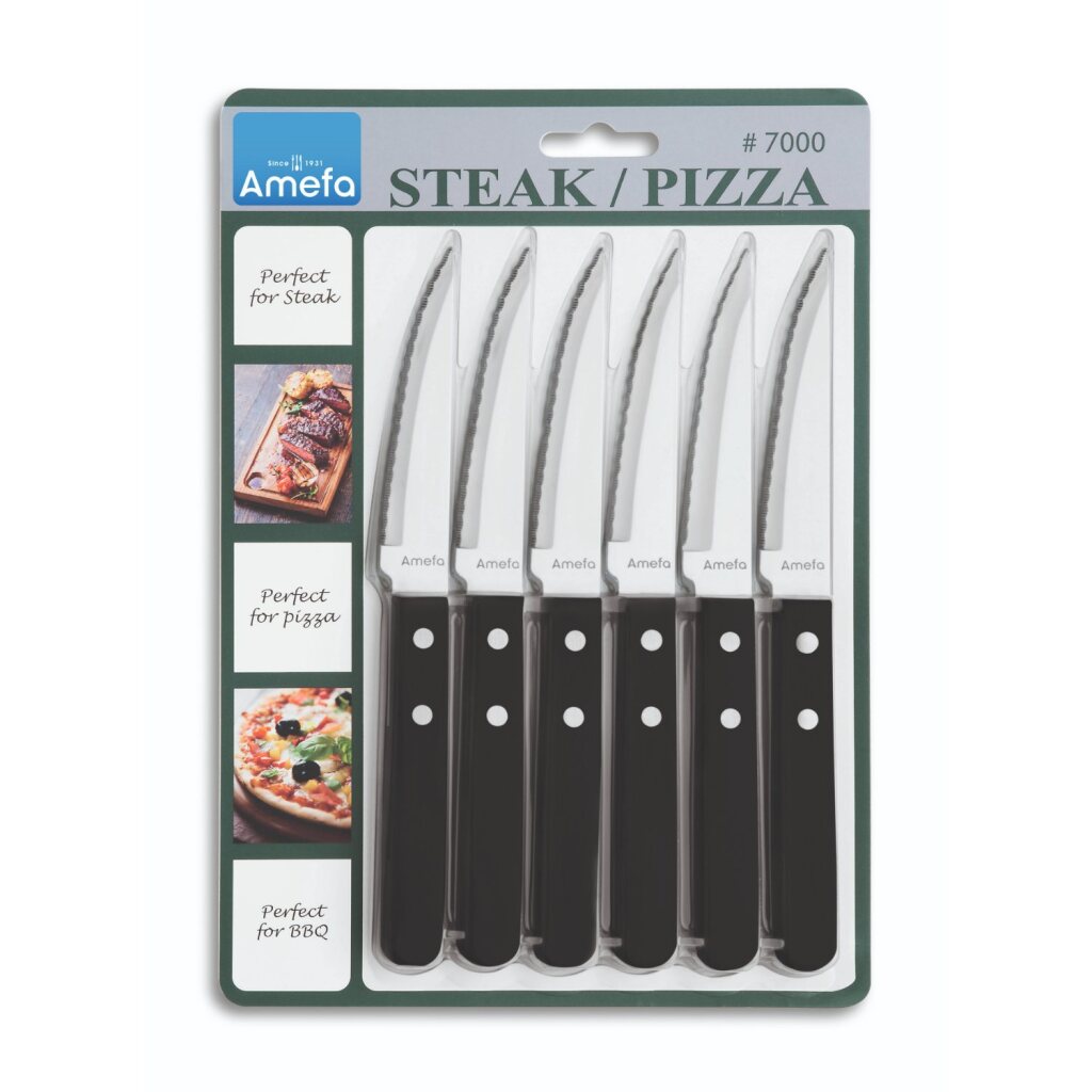 Amefa Pizza/Steak Knife Set 6-Piece Black