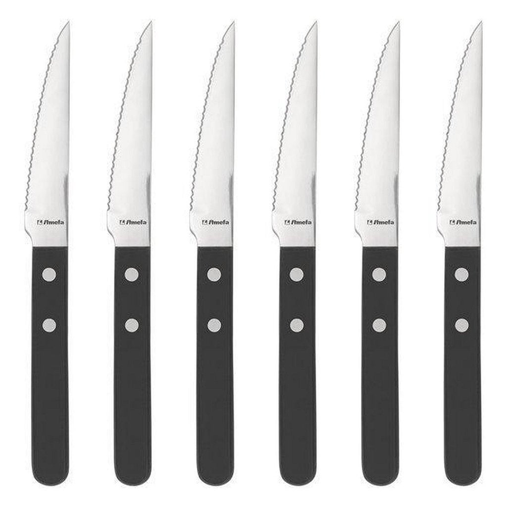 Amefa Pizza/Steak Knife Set 6-Piece Black