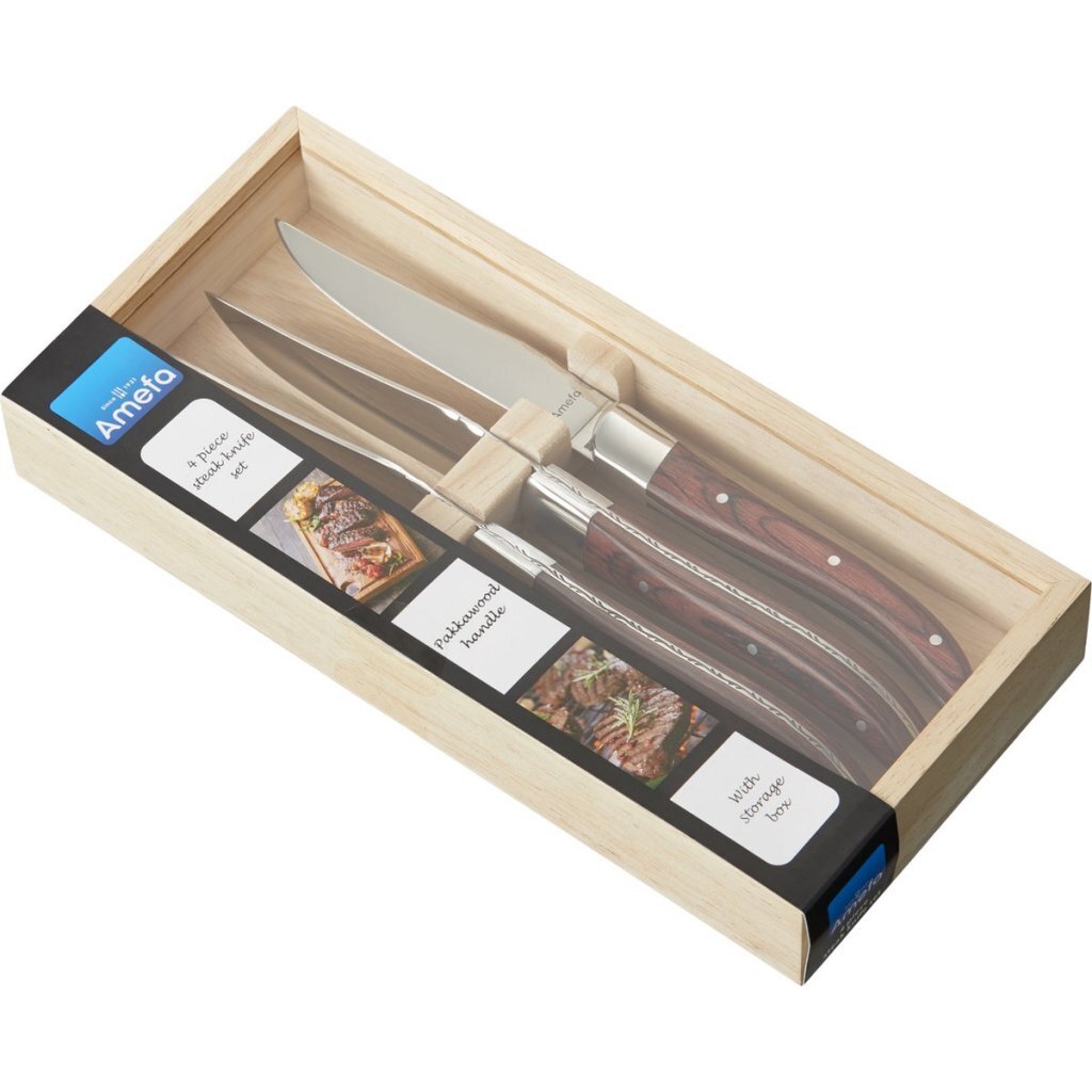 Amefa Royal Steak Steak Knives 4 Pieces Maroon Brown