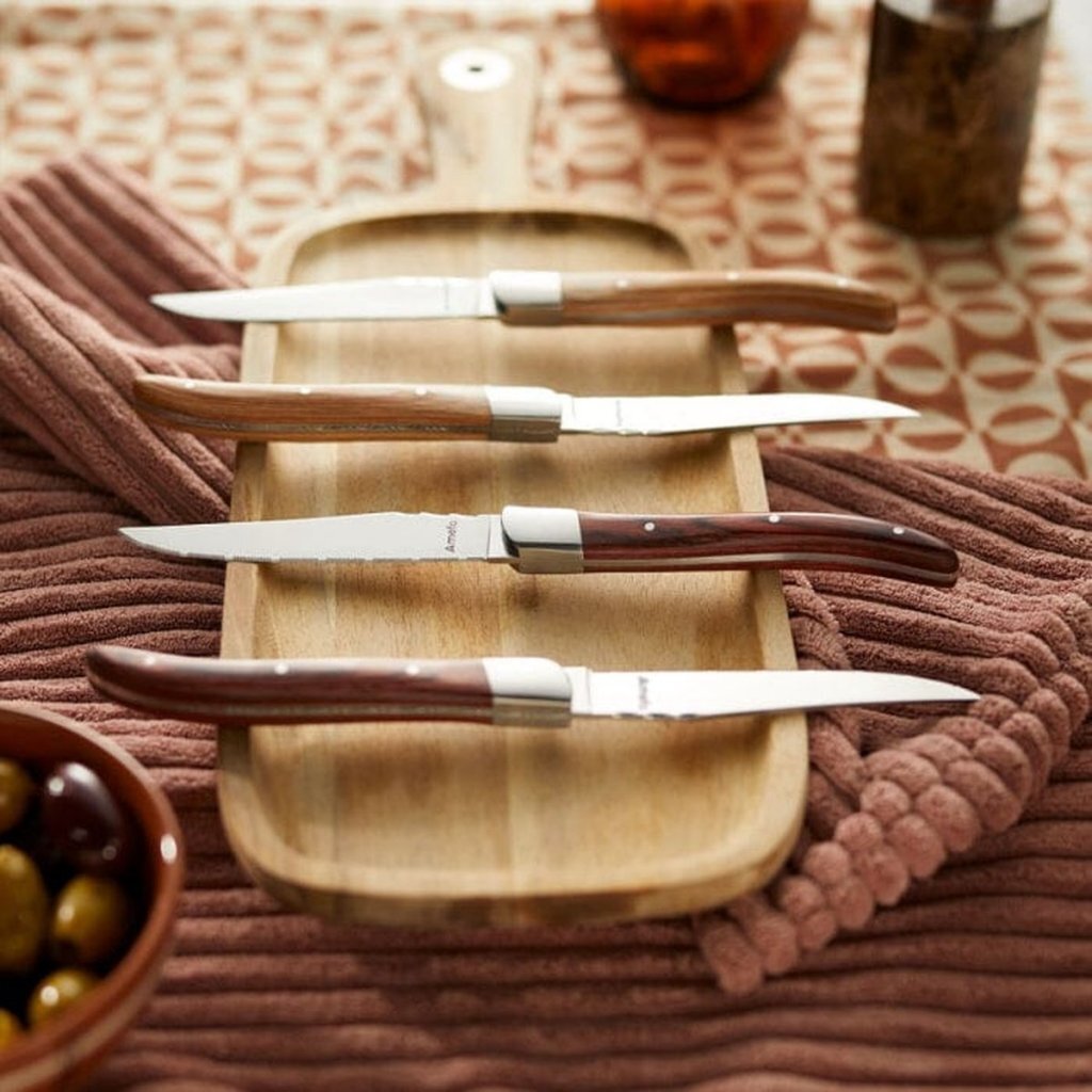 Amefa Royal Steak Steak Knives 4 Pieces Maroon Brown