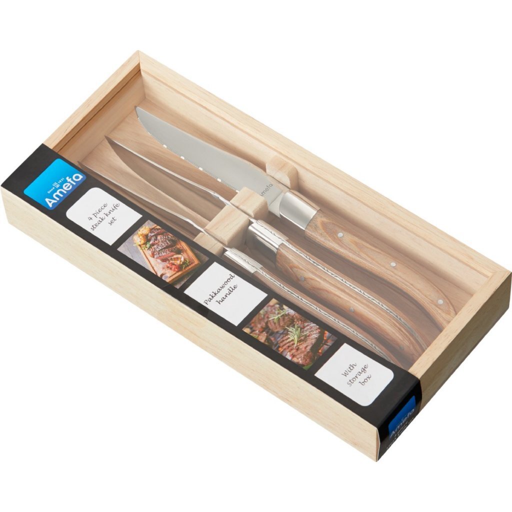 Amefa Royal Steak Knives 4 Pieces Natural Wood
