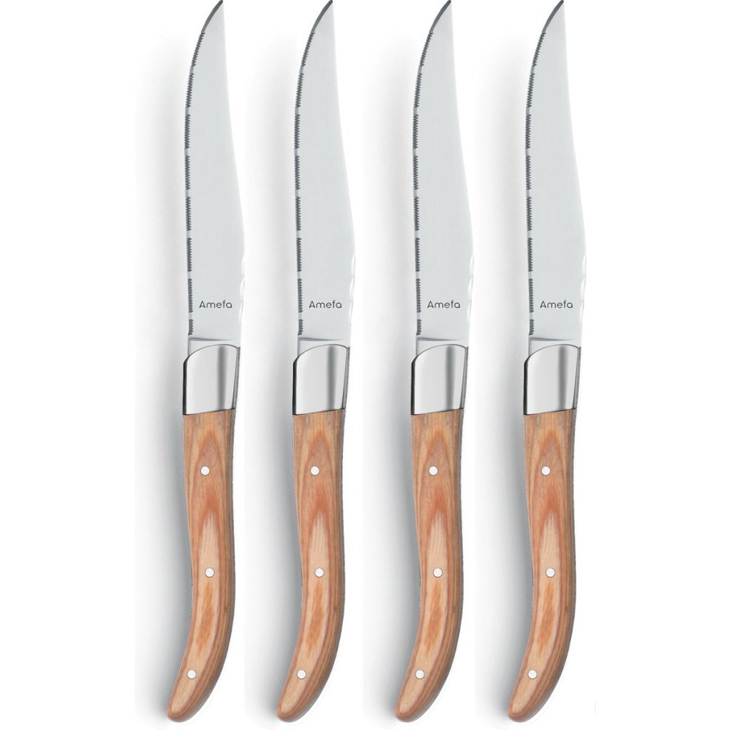 Amefa Royal Steak Knives 4 Pieces Natural Wood