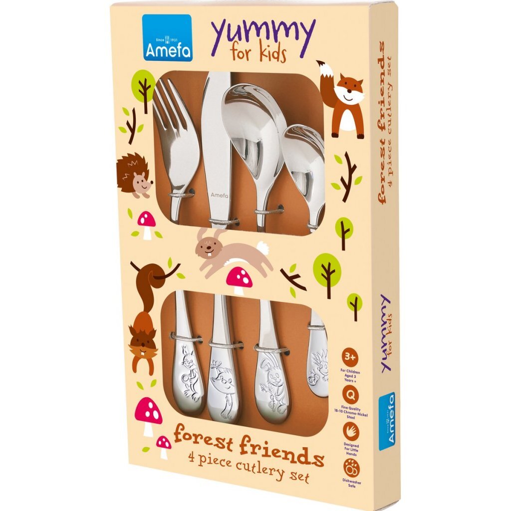 Amefa Children's Cutlery Forrest Friends 4-piece Silver - 18/10 Stainless Steel