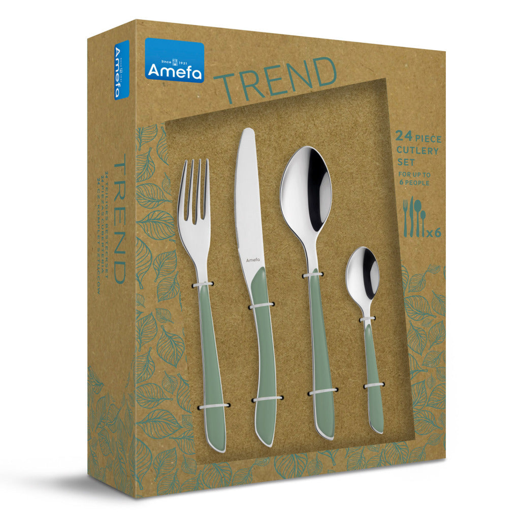 Amefa Eclat Cutlery Set 24-piece Stainless Steel/Green