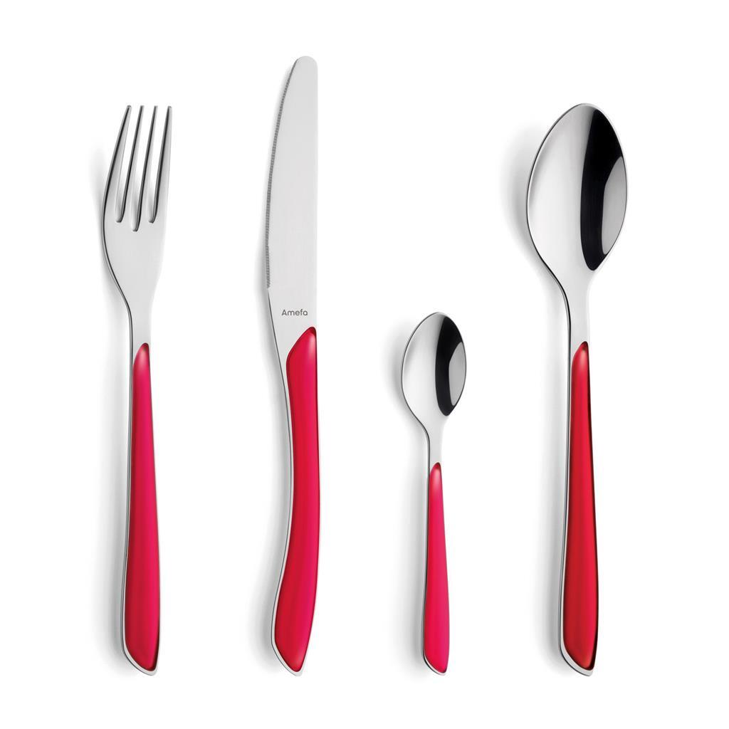 Amefa Eclat Cutlery Set 24-piece Stainless Steel/Raspberry