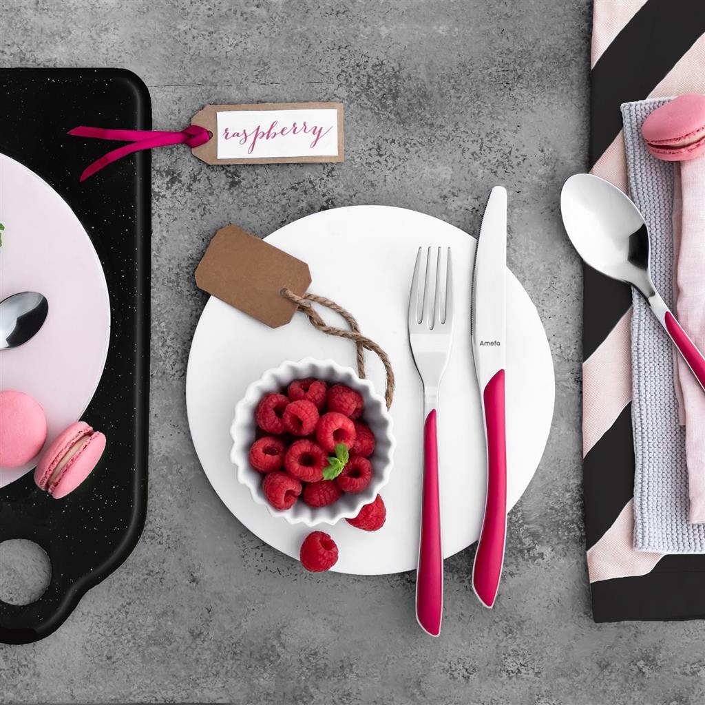 Amefa Eclat Cutlery Set 24-piece Stainless Steel/Raspberry