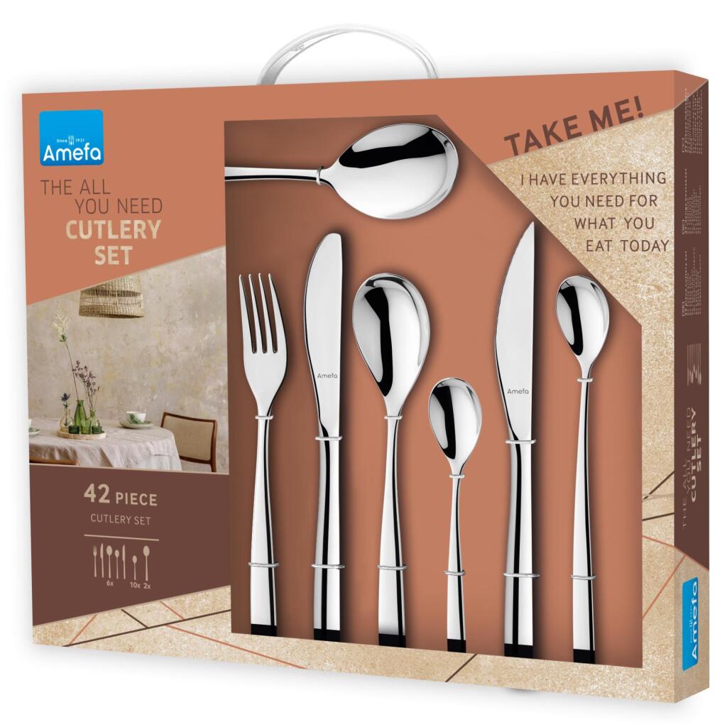 Amefa Gaia All You Need Cutlery Set 42-piece Silver/Stainless Steel