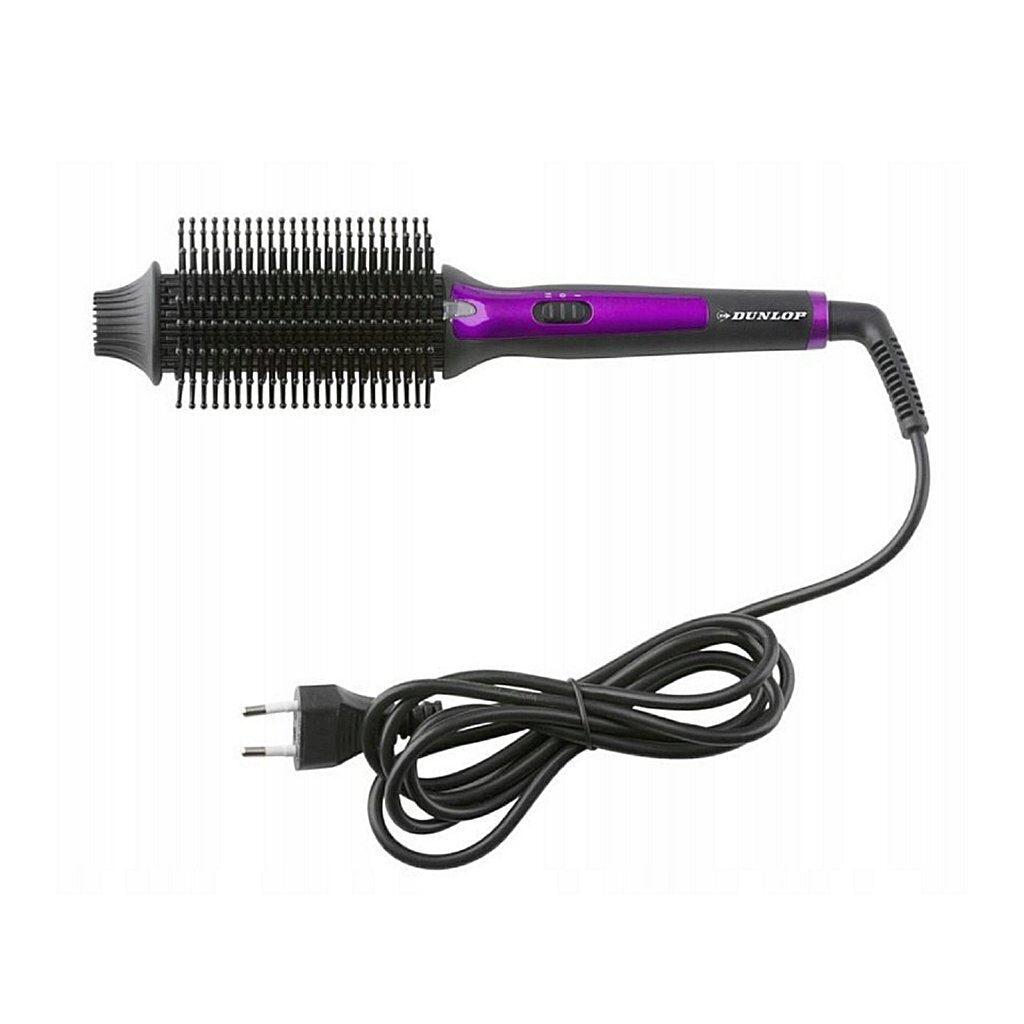 Dunlop Hair Dryer Brush - Black/Purple - 33W - 180°C - 360° Swivel Cord