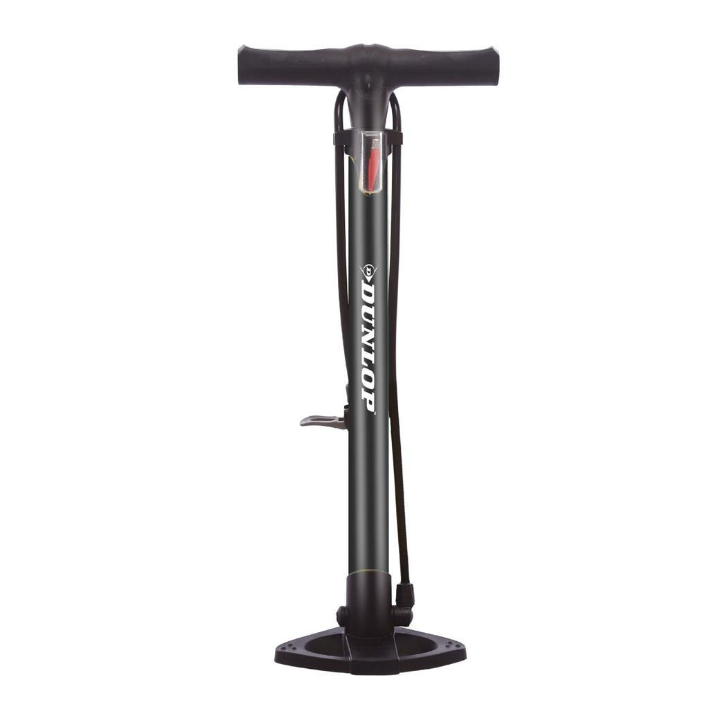 Dunlop Bicycle Pump Double Valve Black - Suitable for Presta, Dunlop, Schrader Valves - 63-113 cm