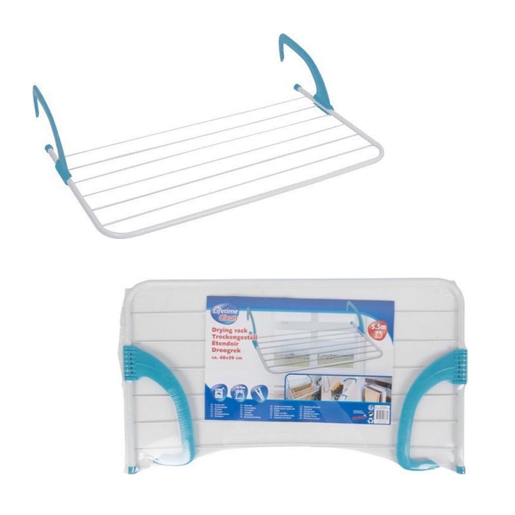 Lifetime Clean Drying Rack with 5 m Drying Line White/Blue